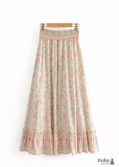 Boho Skirts in White Smoke For Women